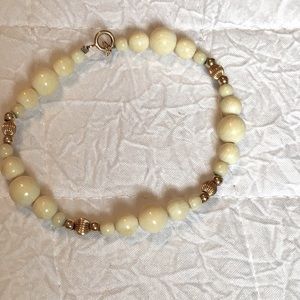 Vintage Ivory and 14k gold bracelet.